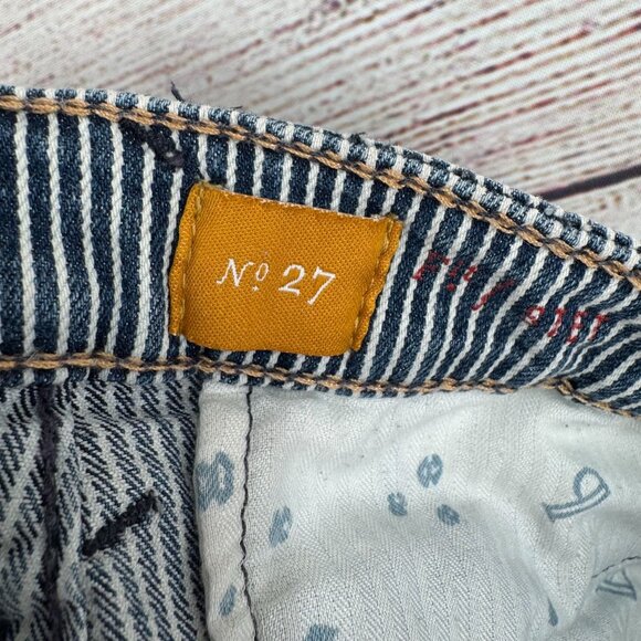 Pilcro Anthropologie Hickory Striped Denim Short Shorts Women's 27 Blue Stet - Picture 9 of 13